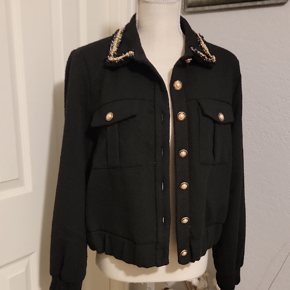 Nanette Lepore Jackets & Blazers - Black Women's BLAZER with Gold Accents